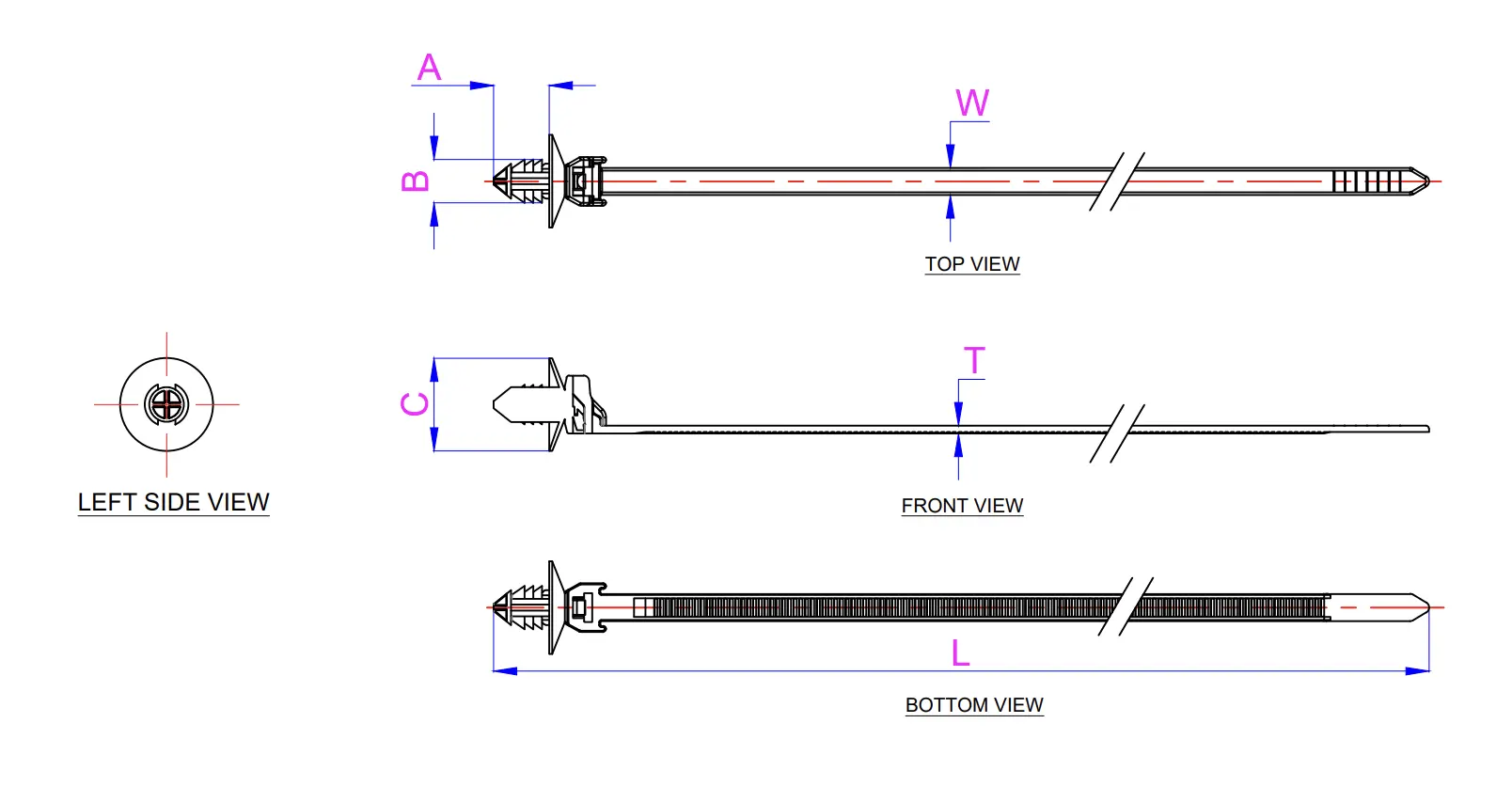 Push Mount Fir Tree Ties Application