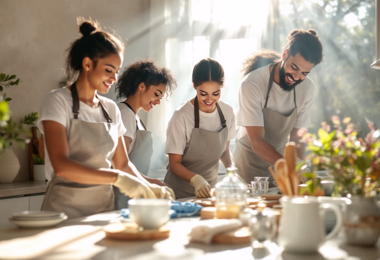 image of cleaning team in action