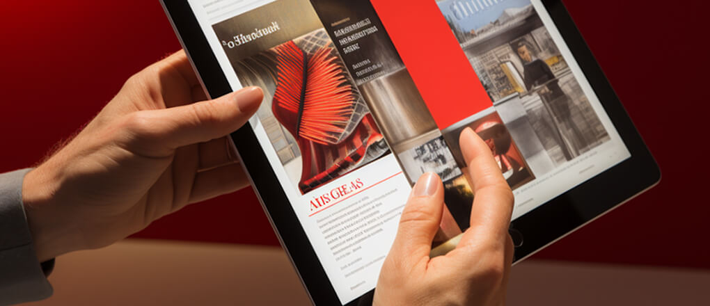 Some Articles Are Shown On An Ipad Tablet In The Style