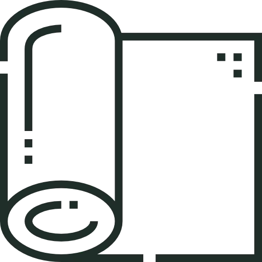 Ikona zrolovanej podložky na cvičenie Pilates.