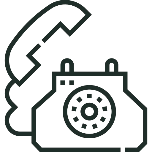 Ikona starého telefónu s ručne odloženým slúchadlom.