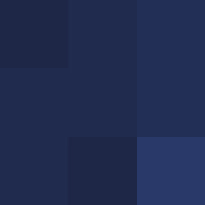 Blue square with two lighter blue right-angle shapes in the top-left and bottom-left corners.