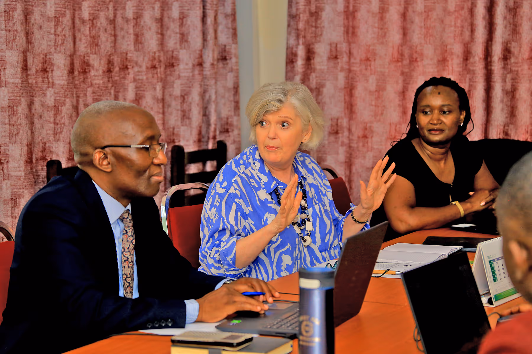 Jean discussing palliative care in Africa