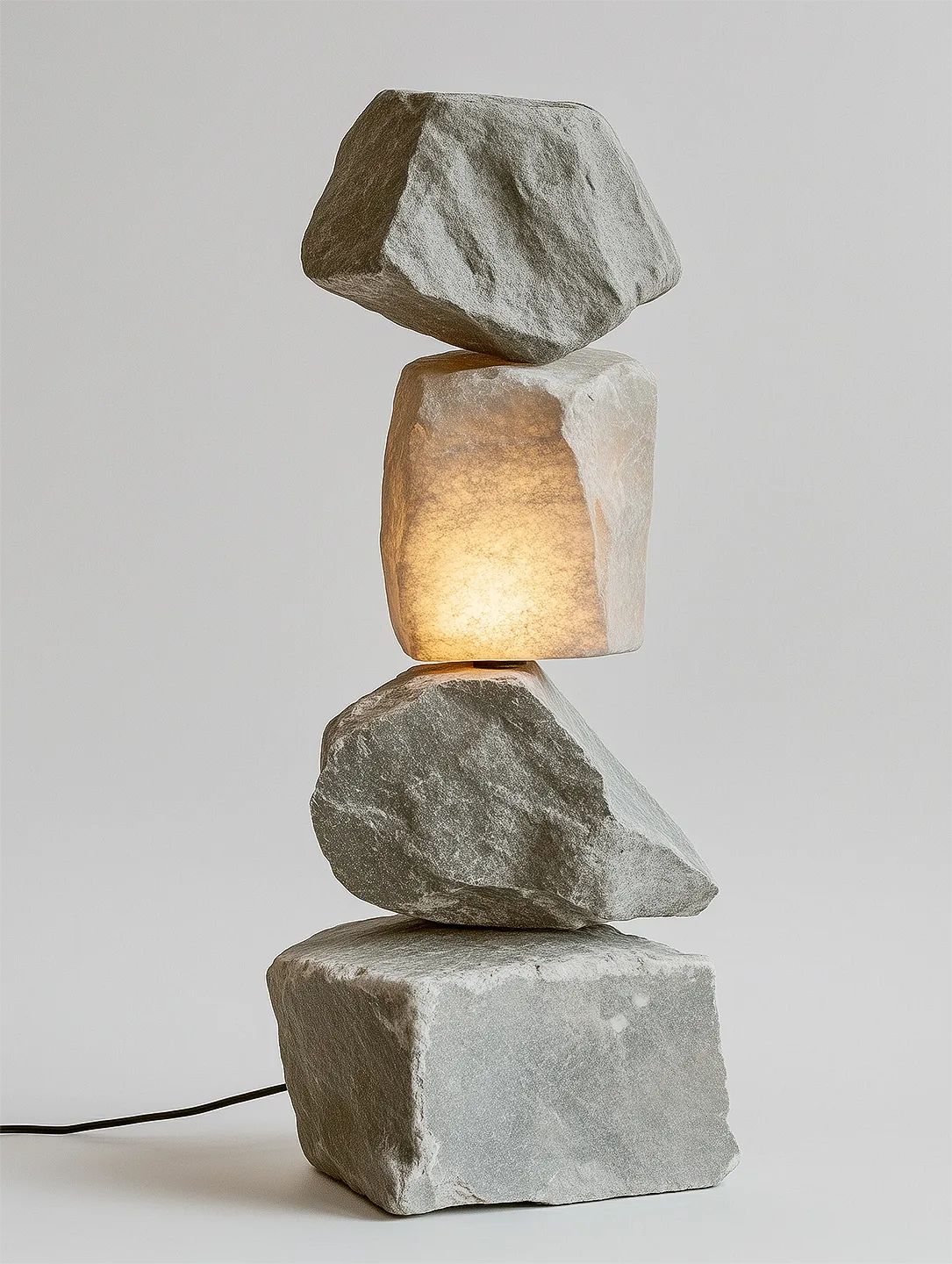 stones with lamp