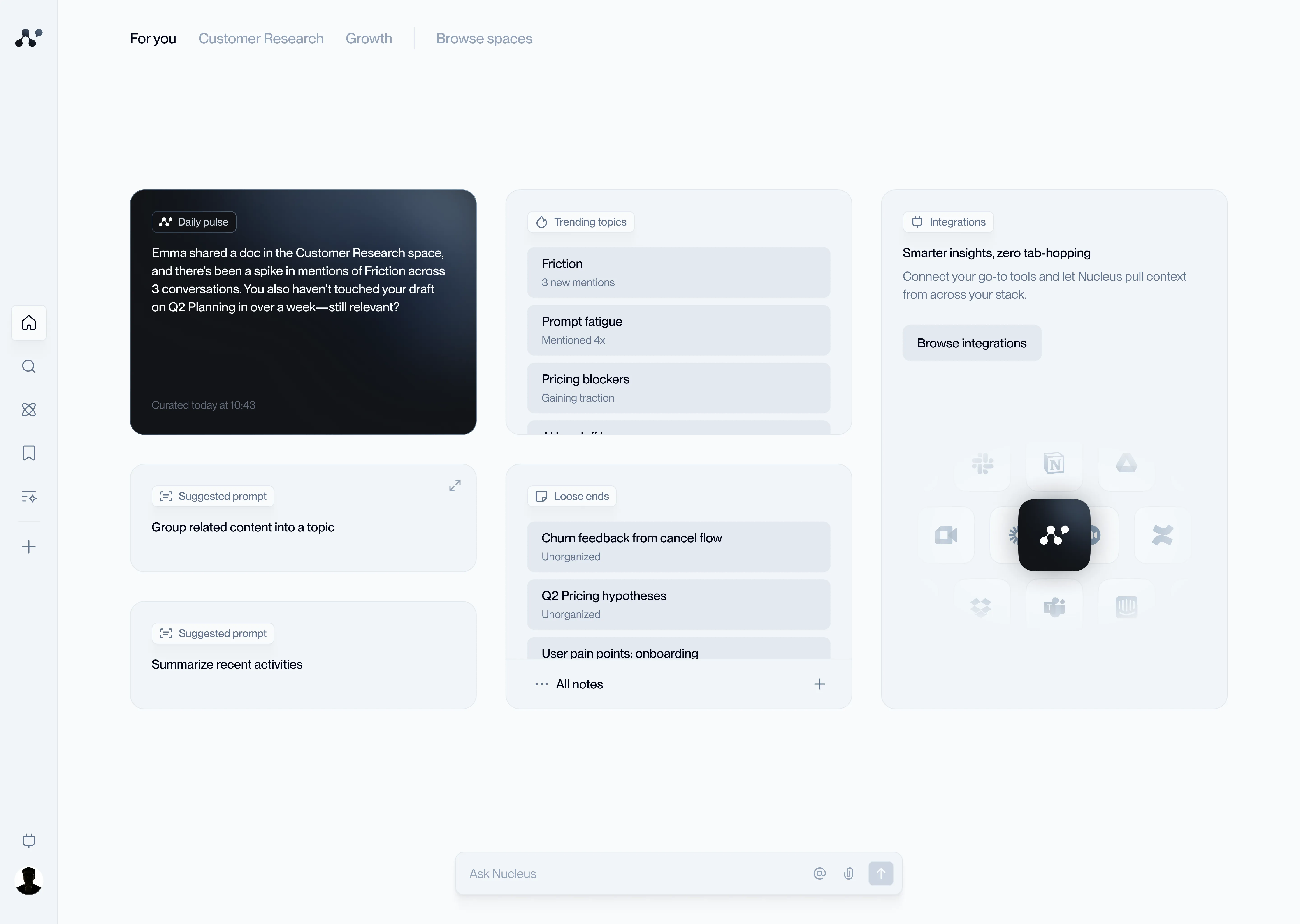 nucleus home screen
