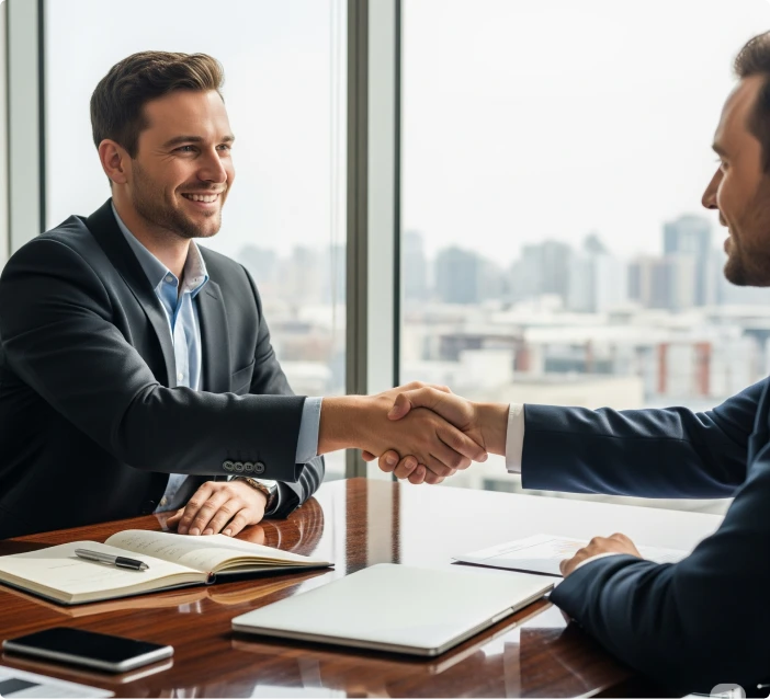 Two people having a meeting