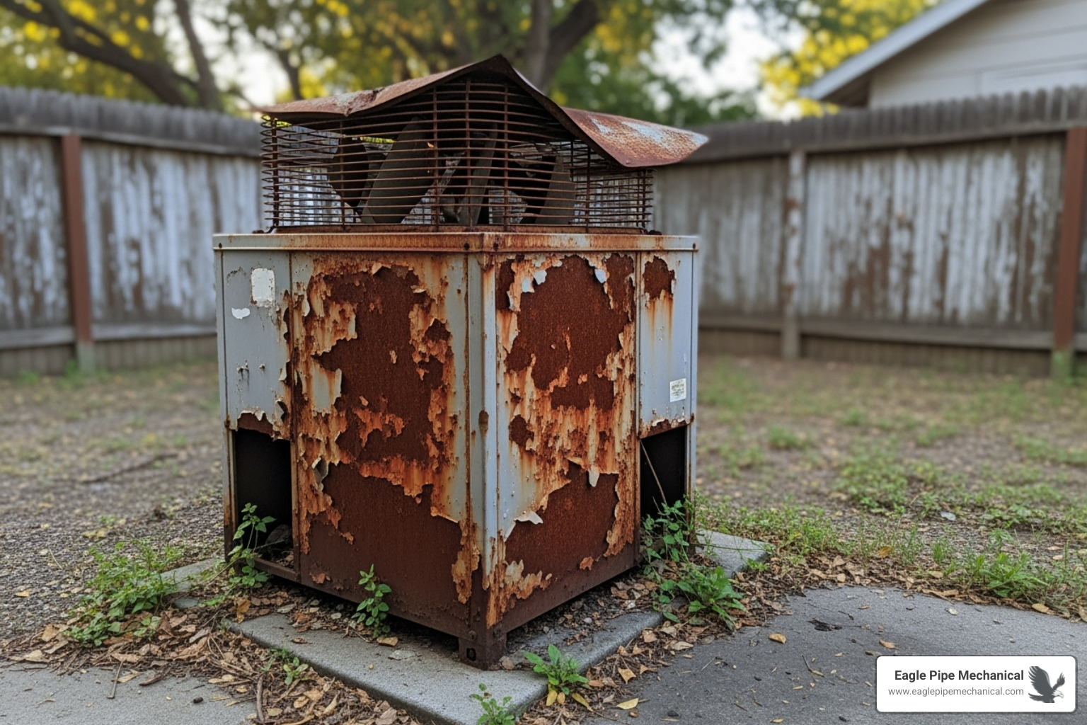 Old, rusted heat pump unit - heat pump replacement bremerton wa