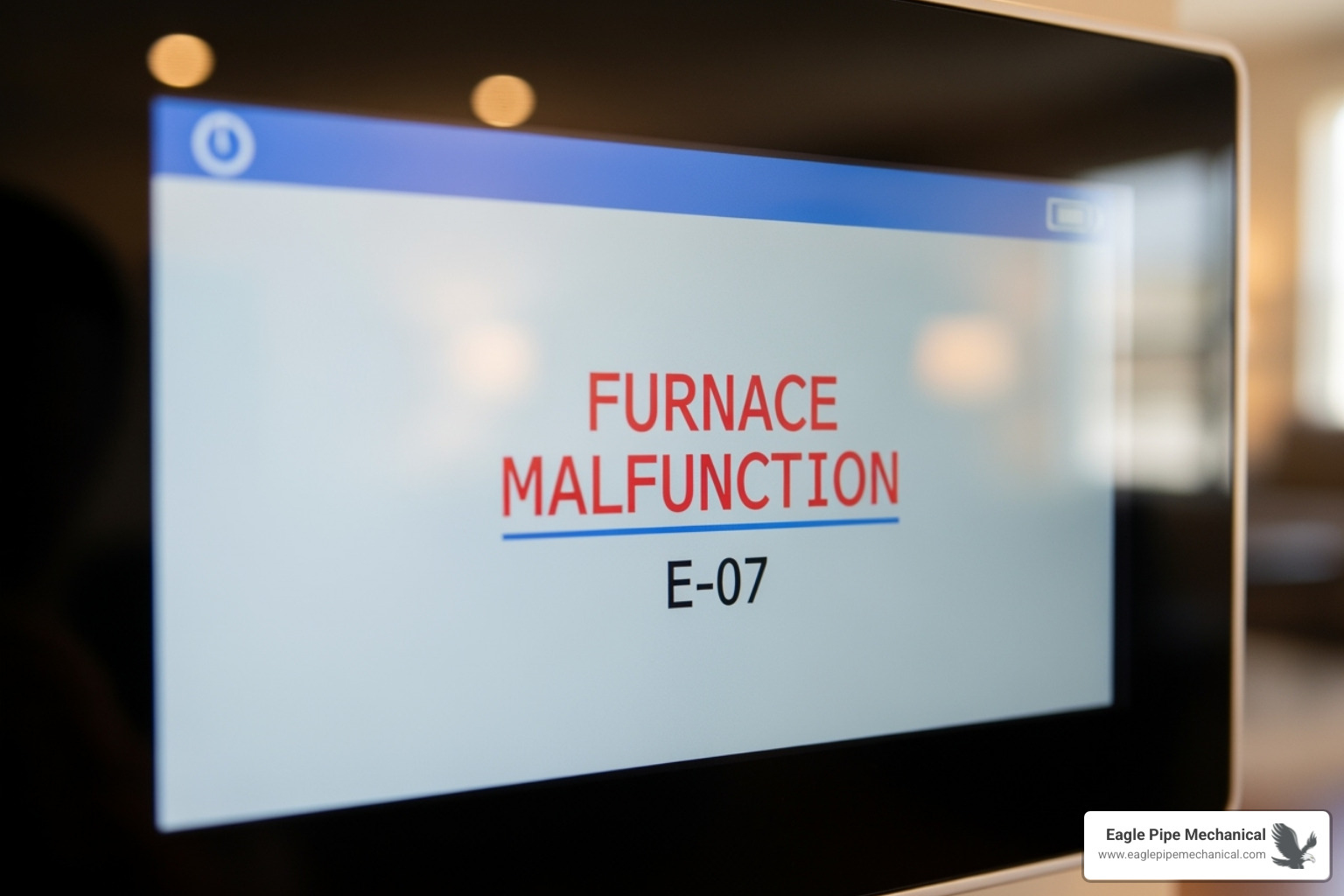 A thermostat displaying an error message, indicating a potential furnace issue - Furnace repair Bremerton