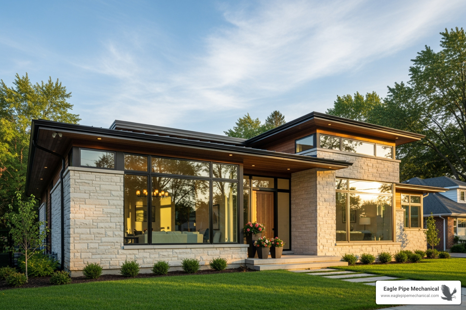 Modern, energy-efficient home with natural gas heating system - gas conversion contractor kitsap county