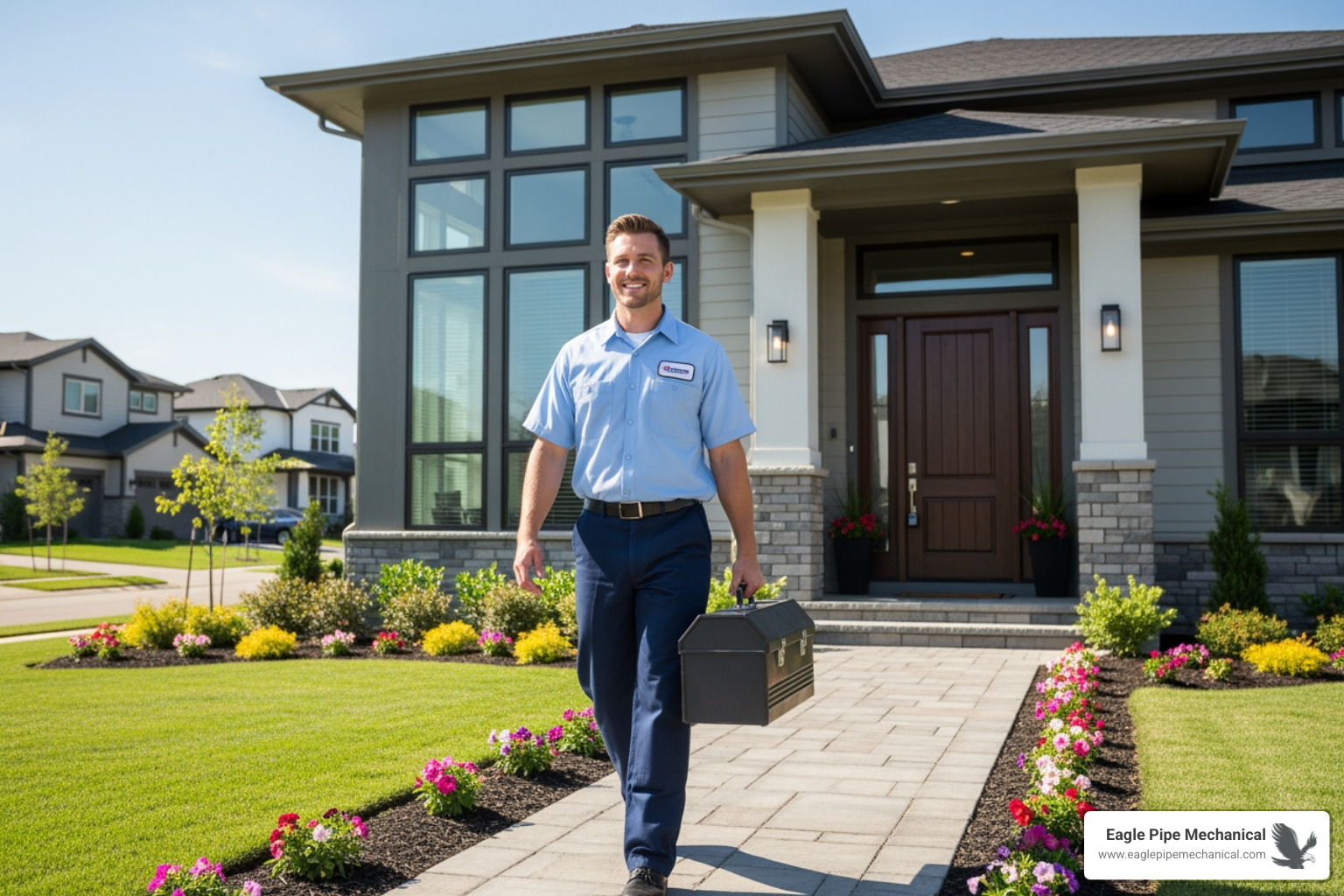 friendly technician arriving at a home in Poulsbo - emergency furnace repair poulsbo friendly technician arriving at a home in Poulsbo - emergency furnace repair poulsbo