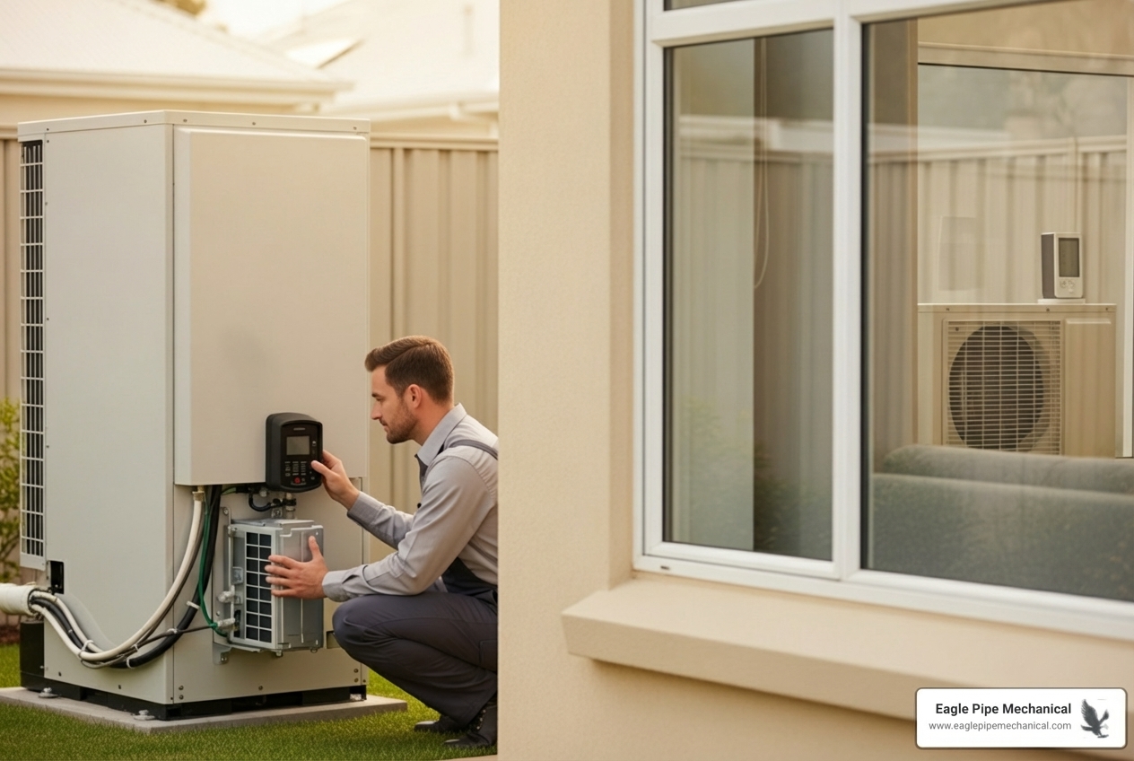 Infographic showing the key components of a heat pump tune-up including outdoor unit cleaning, indoor coil inspection, refrigerant level checks, electrical connection testing, air filter replacement, and thermostat calibration, with benefits of 10-25% energy savings and extended system lifespan - heat pump tune-up in poulsbo, wa