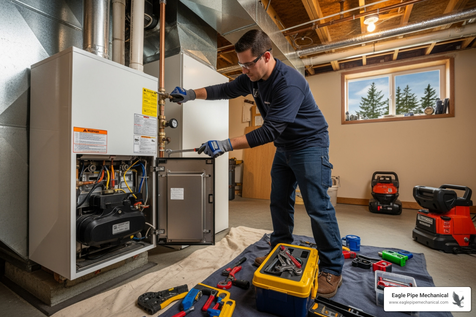 Infographic showing the top 5 benefits of an annual boiler tune-up: 1. Improved Safety - Carbon monoxide detection and prevention of gas leaks. 2. Lower Energy Bills - Clean components burn fuel more efficiently, reducing waste. 3. Extended Equipment Lifespan - Regular maintenance can add 5-10 years to your boiler's life. 4. Fewer Emergency Breakdowns - Catch small problems before they become costly failures. 5. Maintained Warranty Coverage - Most manufacturers require annual service to keep warranties valid. - boiler tune-up in bremerton, wa Infographic showing the top 5 benefits of an annual boiler tune-up: 1. Improved Safety - Carbon monoxide detection and prevention of gas leaks. 2. Lower Energy Bills - Clean components burn fuel more efficiently, reducing waste. 3. Extended Equipment Lifespan - Regular maintenance can add 5-10 years to your boiler's life. 4. Fewer Emergency Breakdowns - Catch small problems before they become costly failures. 5. Maintained Warranty Coverage - Most manufacturers require annual service to keep warranties valid. - boiler tune-up in bremerton, wa