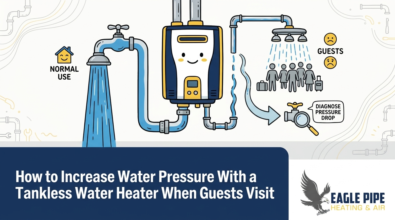 Diagnosing Tankless Water Heater Pressure Drops When Summer Guests Visit