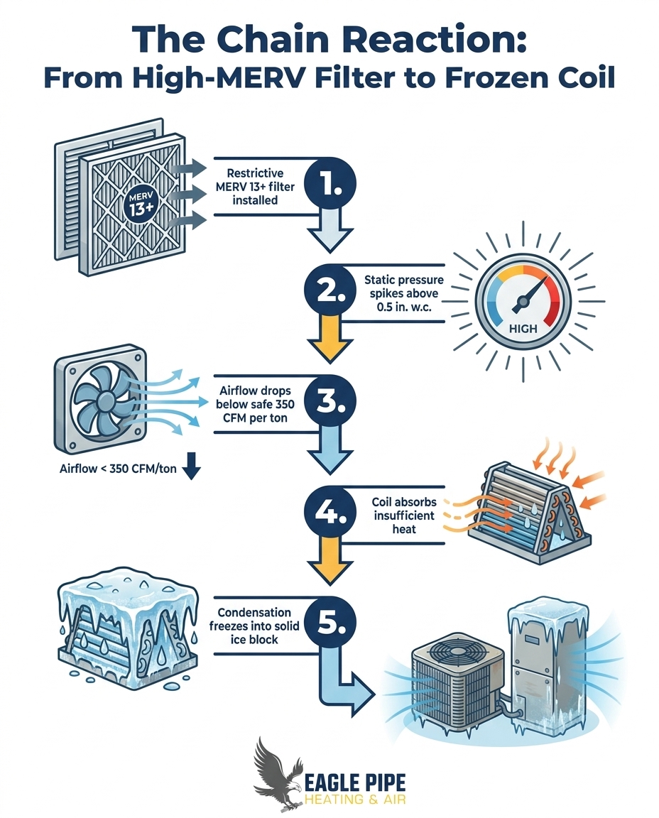 The Chain Reaction: From High-MERV Filter to Frozen Coil