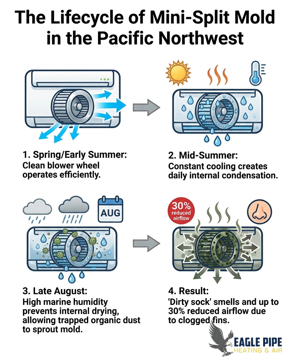 The Lifecycle of Mini-Split Mold in the Pacific Northwest