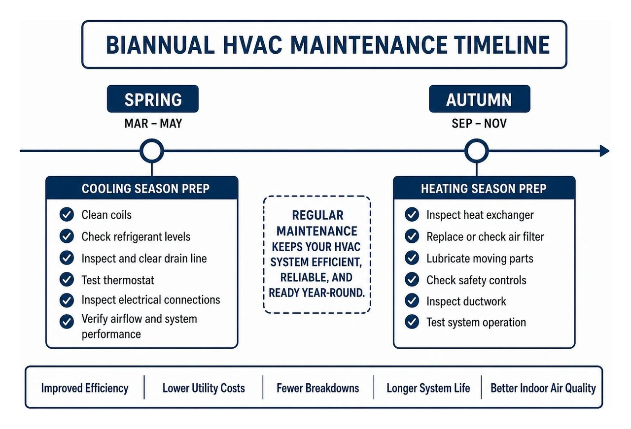 Biannual HVAC Maintenance Timeline Biannual HVAC Maintenance Timeline