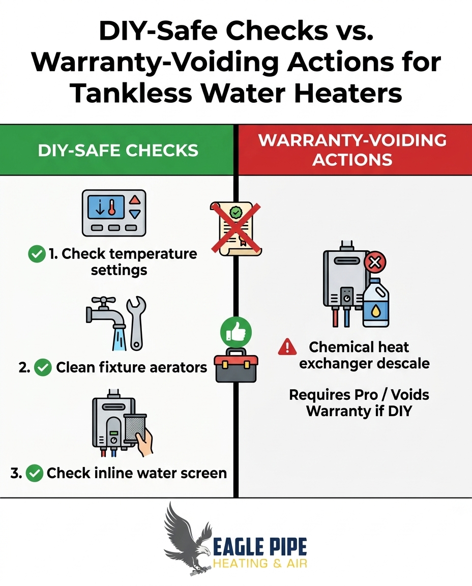 DIY-Safe Checks vs. Warranty-Voiding Actions for Tankless Water Heaters