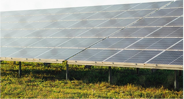 a solar panels on a field