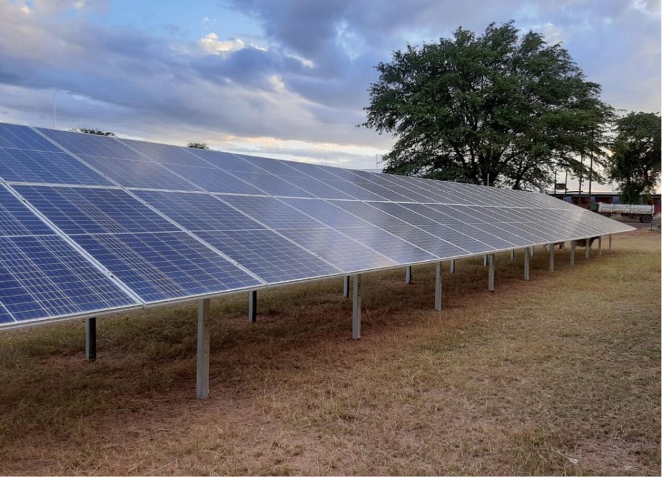 a solar panels in a field