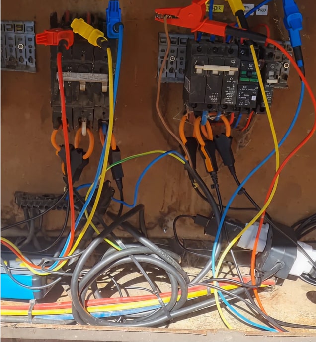 a group of wires and switches