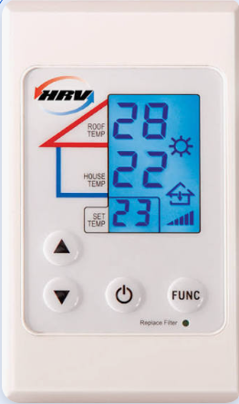 HRV Pre-2022 wall controller, blue display