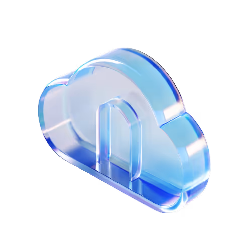 A blue plastic object with a letter on it.