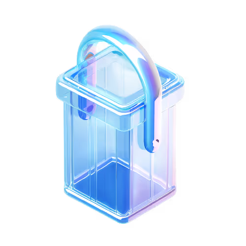 A clear plastic container with a handle on top of it.