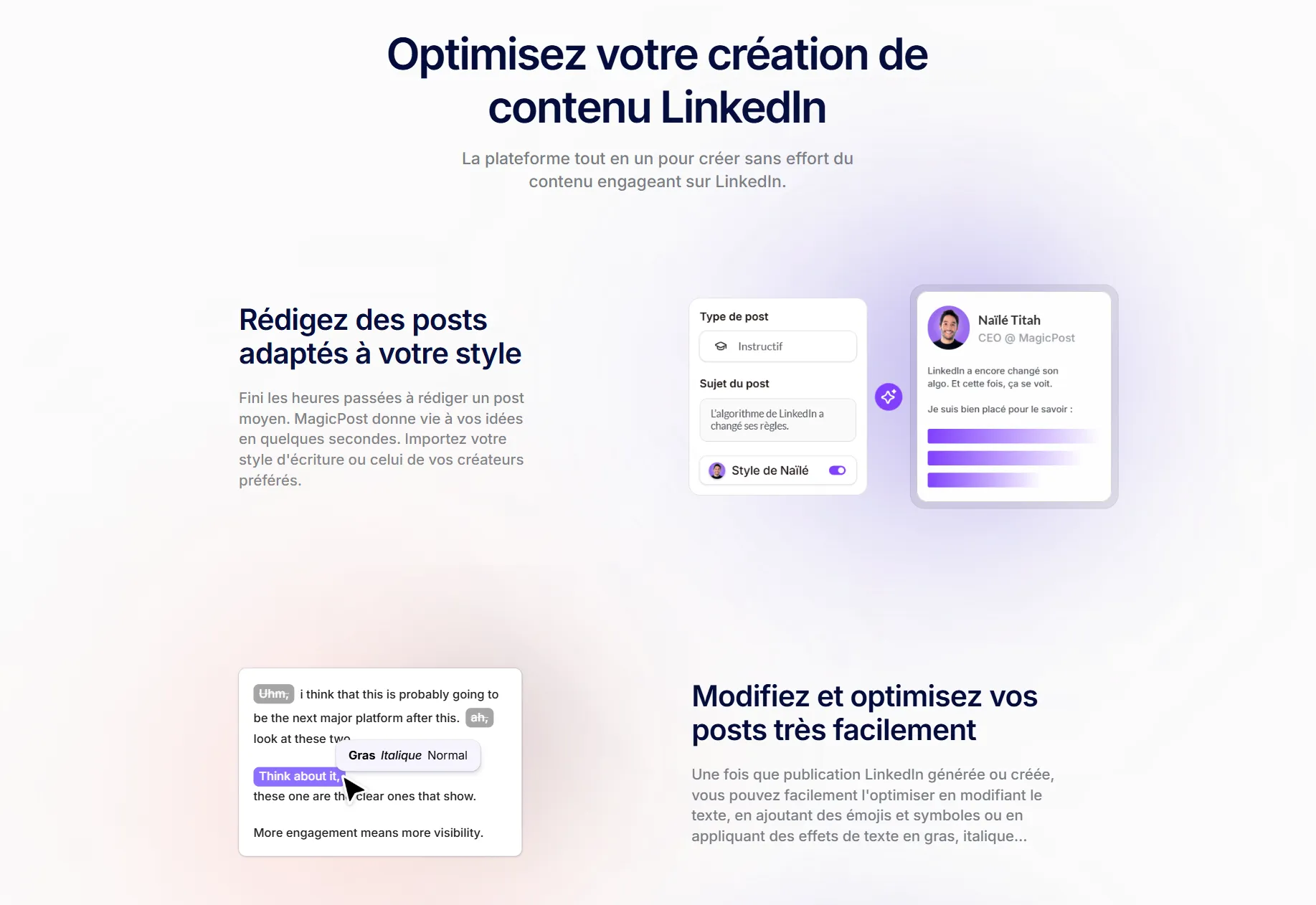 MagicPost Section Features