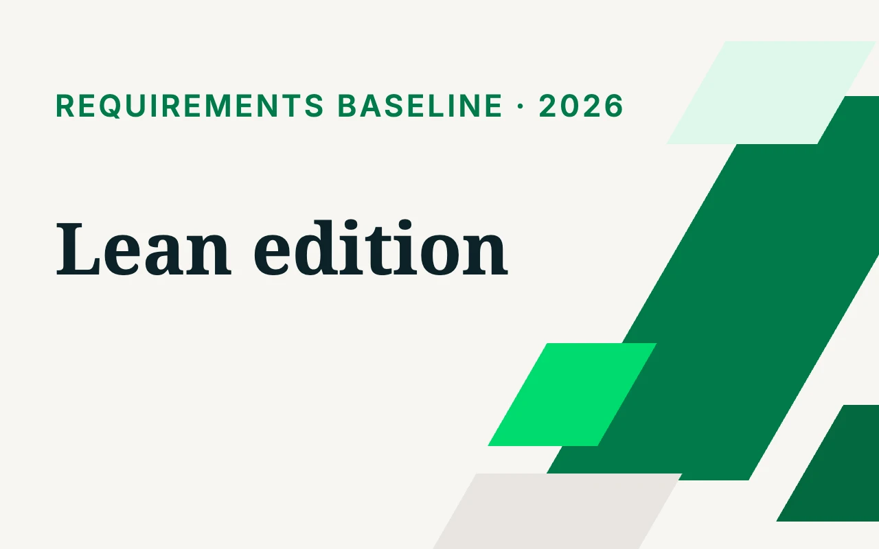 Cover of the Requirements Baseline 2026, Lean edition