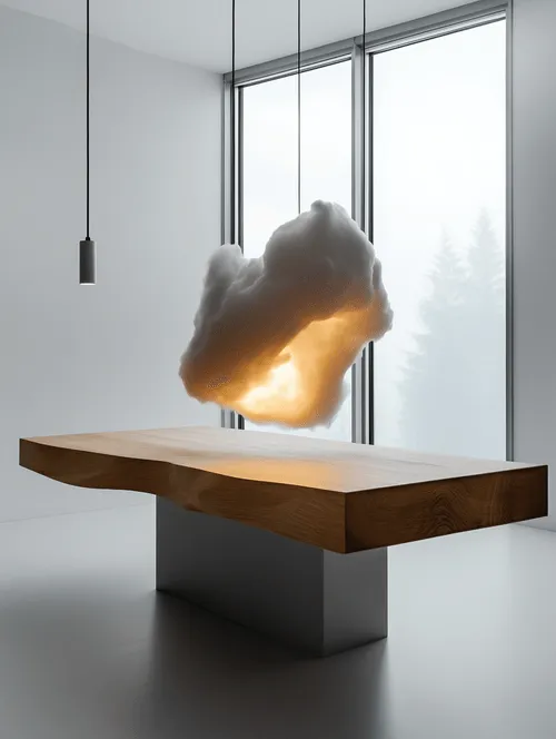 clouds on table