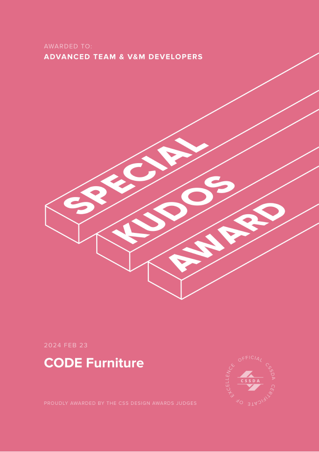 CODE Furniture | Special Kudos | CSSDA