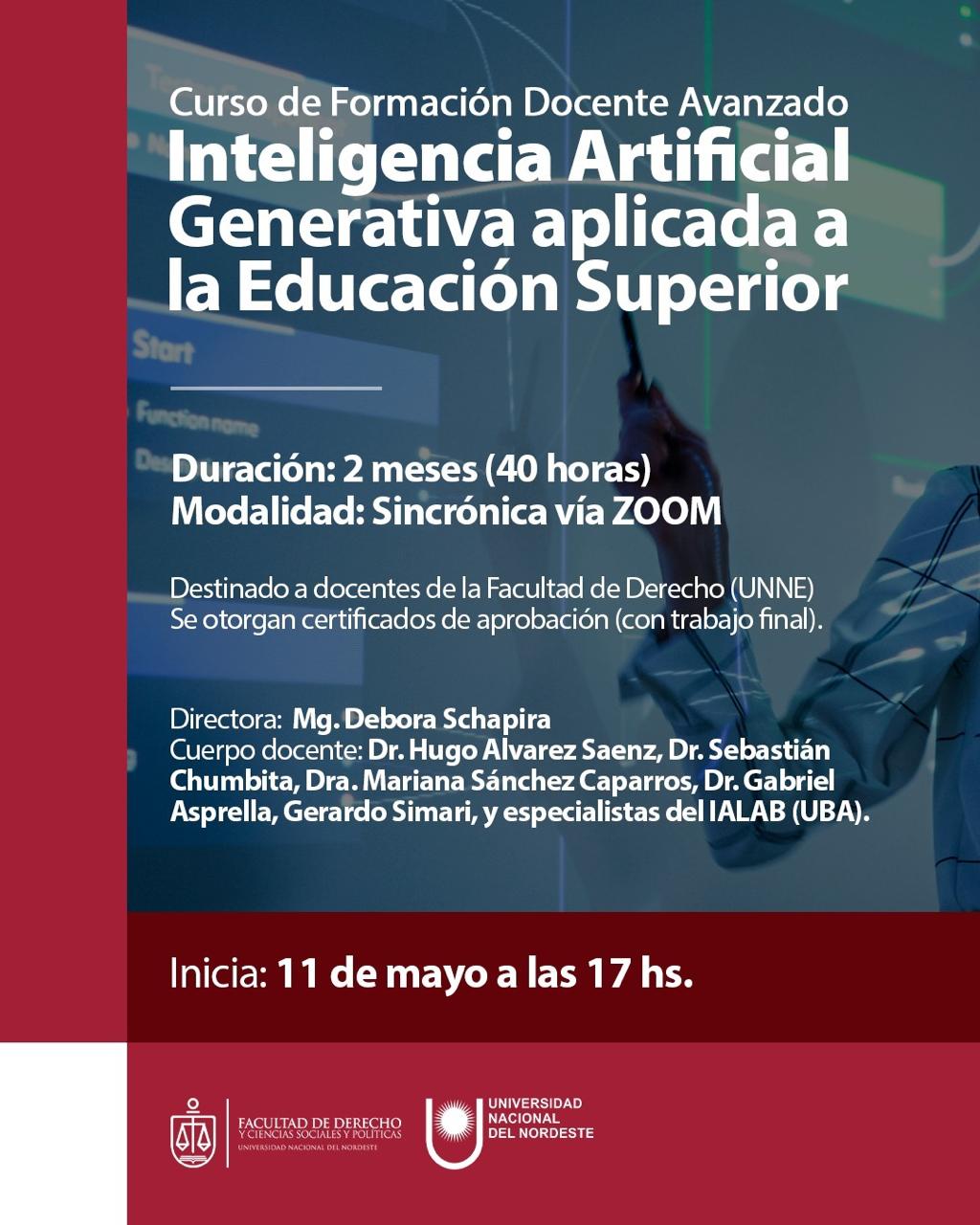 Programa de Formación Docente Avanzado de Inteligencia Artificial (IA) Generativa aplicada a la Educación Superior