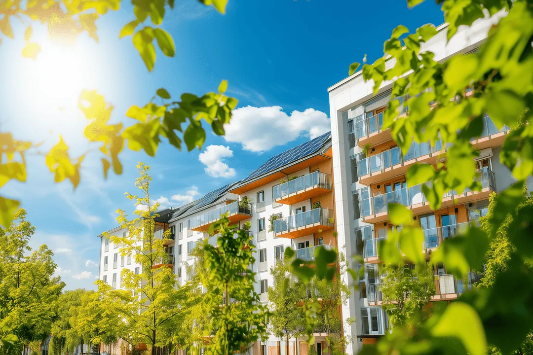 Mieterstrom: Mehrfamilienhaus mit Solaranlagen auf dem Dach