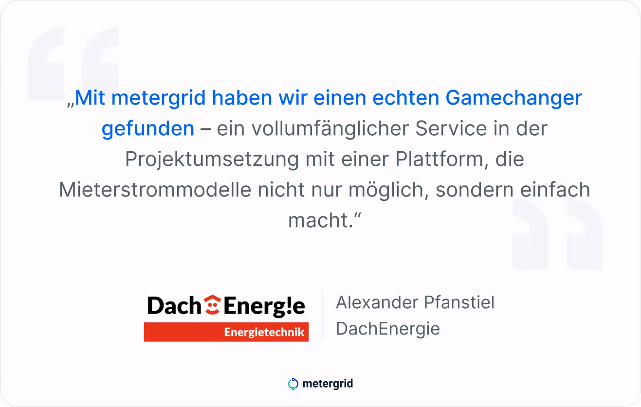 Partnernetzwerk zum erfolgreichen Mieterstromprojekt mit metergrid