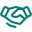 handshake icon in deep teal
