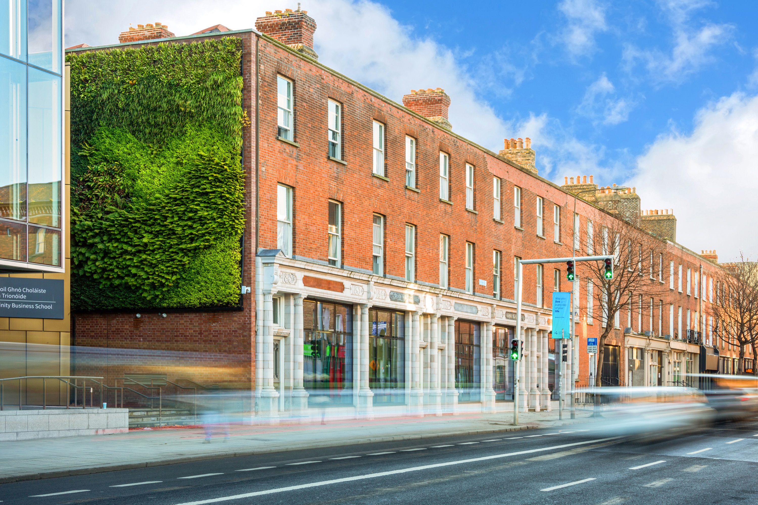 Trinity College exterior with living wall