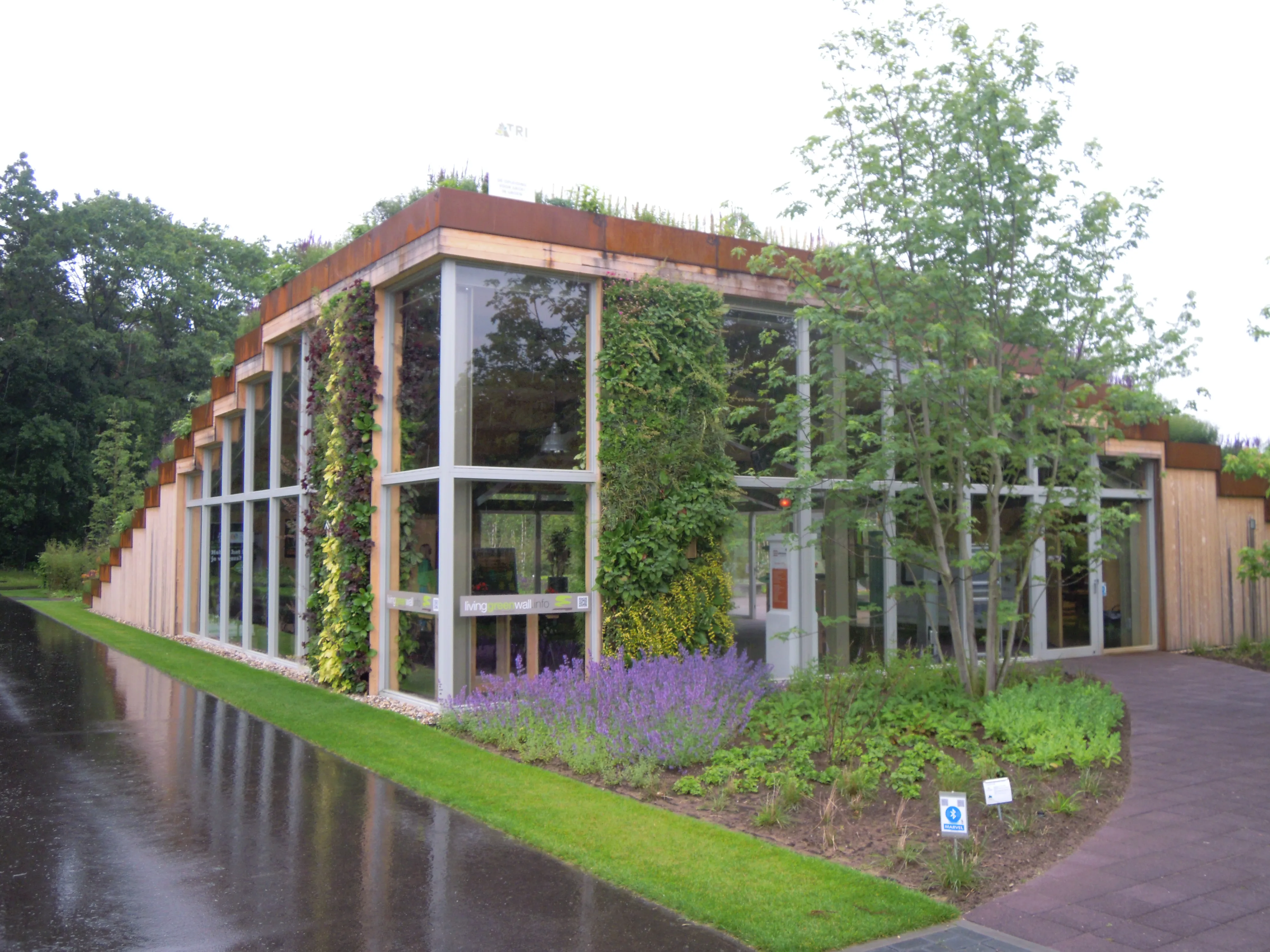 Exterior of Floriade Expo covered in a living wall