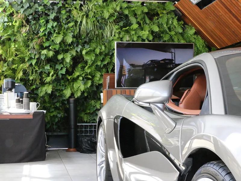 Close up of interior living wall at The George Hotel