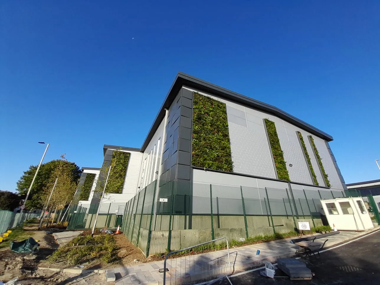 SEGRO Park Tottenham exterior, with living wall panels