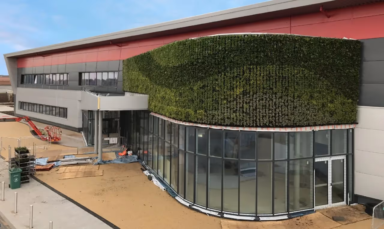  Lancashire Energy HQ building, with ean exterior green wall 
