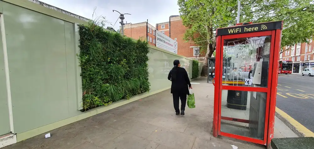 With Octink’s hoarding and the client aiming to cut visual disruption for residents, using our living wall system was the logical solution.