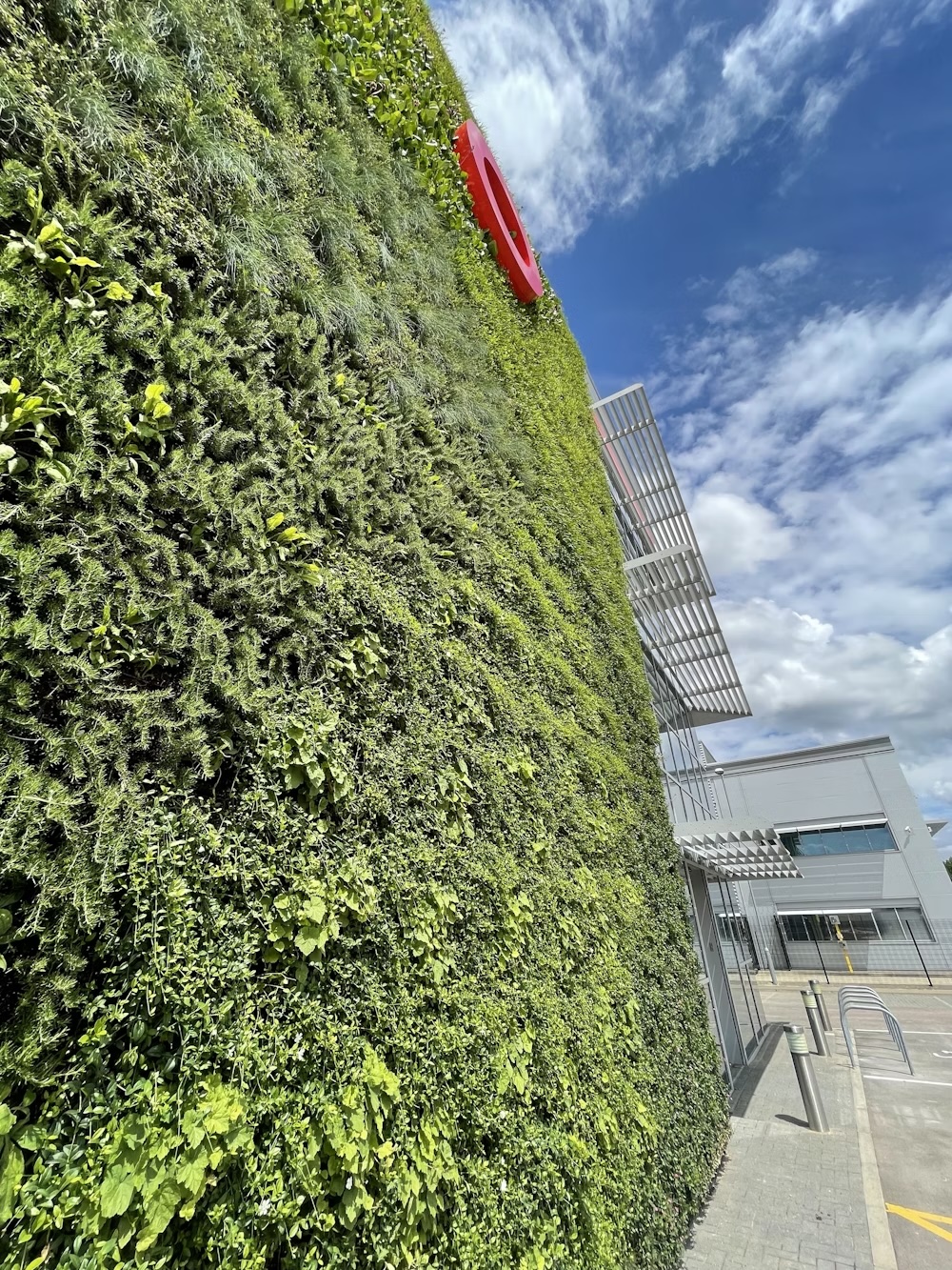 Close up of the exterior living wall on SEGRO North Feltham