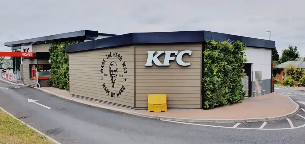 Being a drive-thru, the architect wanted us to focus on air purifying plants, to help mitigate the car fumes as customers wait for their order.