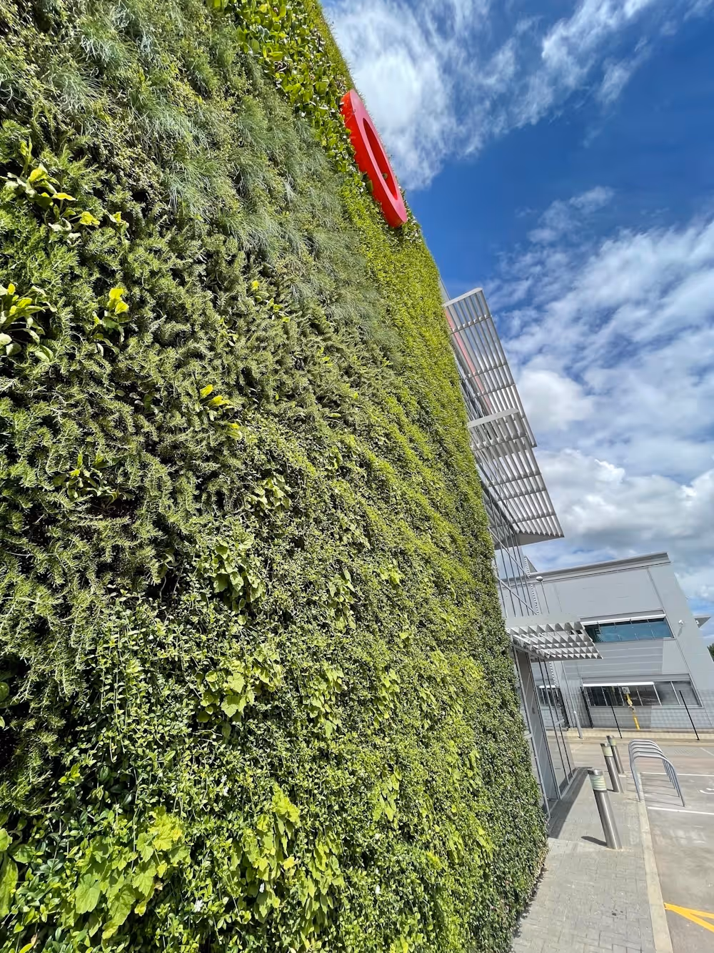 Close up of the exterior living wall on SEGRO North Feltham