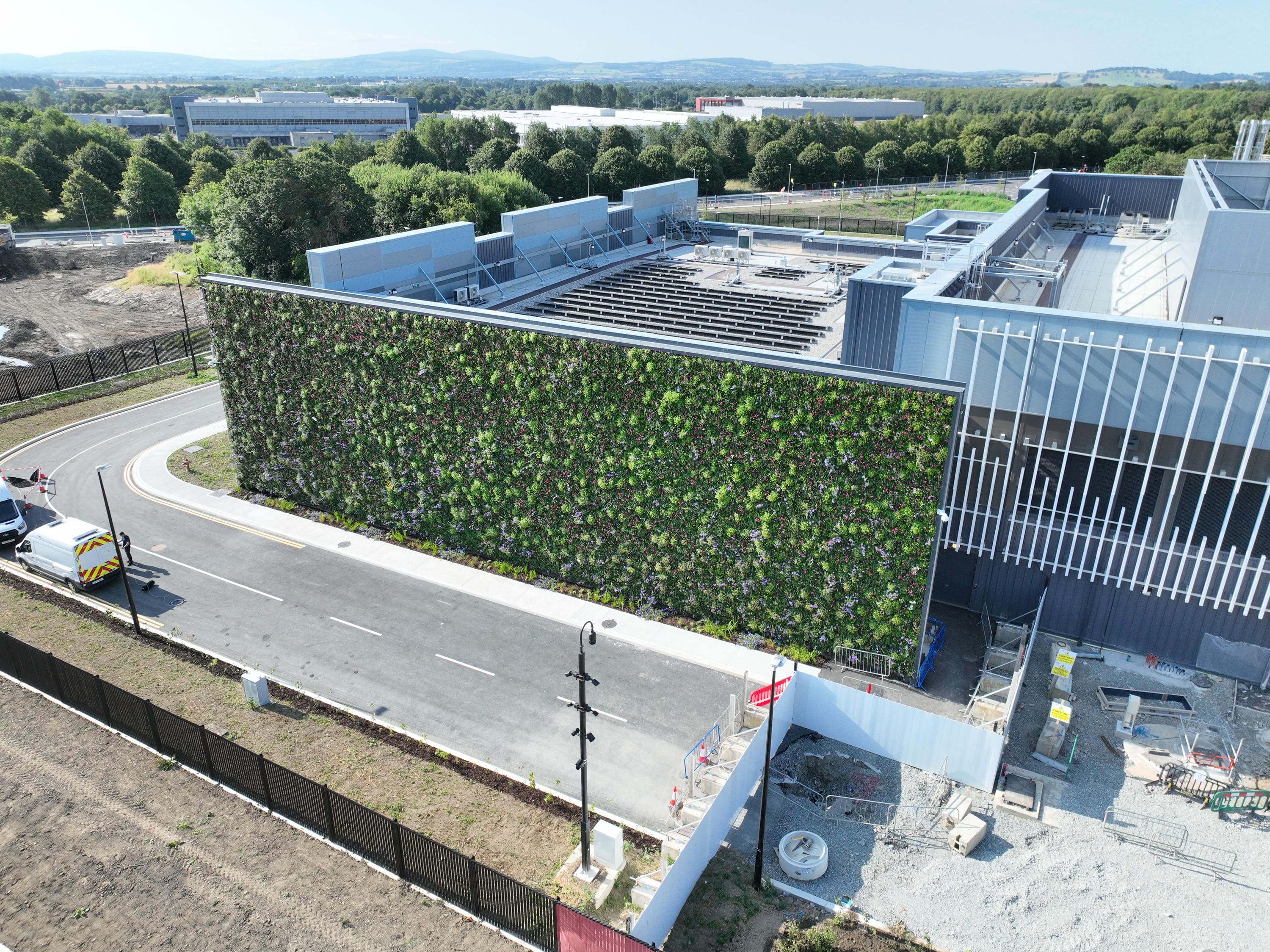 large living wall on data center