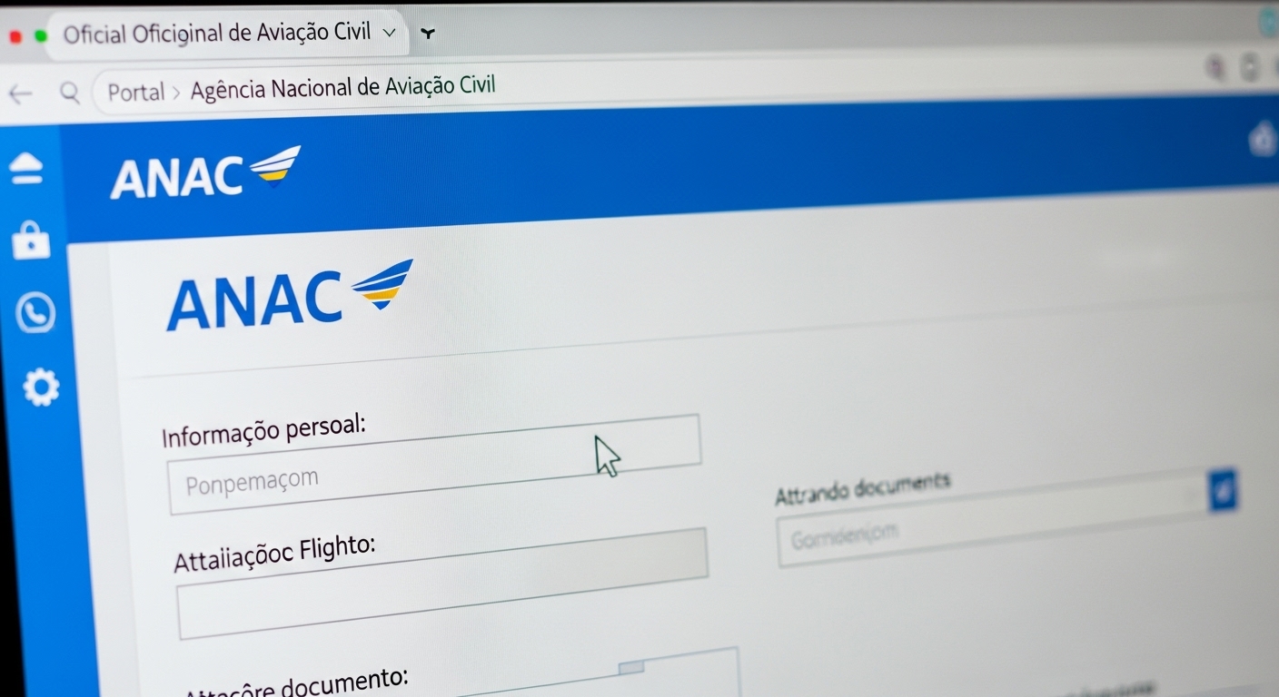 Tela do site oficial da ANAC exibindo formulário de cadastro