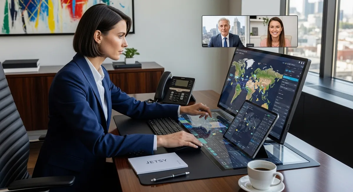 Gestora Jetsy supervisiona rotas aéreas em painel de controle digital