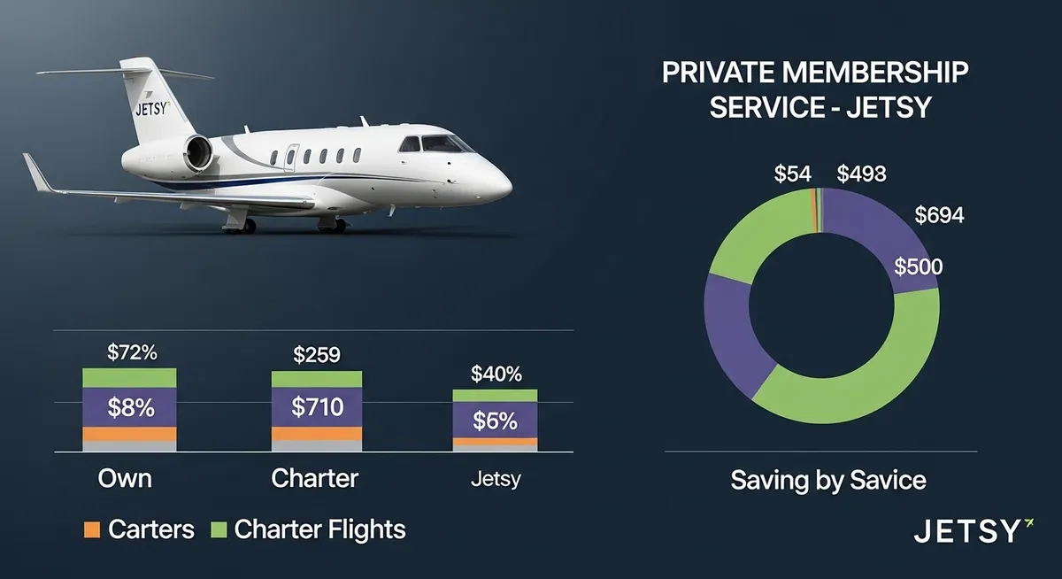 Gráficos mostrando economia e custos do serviço Jetsy
