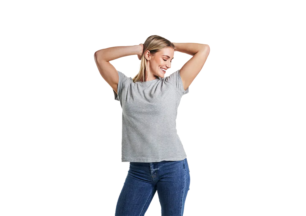 woman following miraDry treatment with no visible sweat