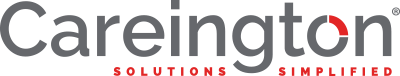 Careington dental insurance logo with gray text and red circular accent.